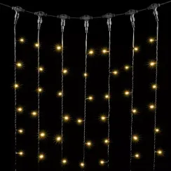 Светодиодный занавес 2*9 м., 1500 теплых белых Led ламп, 220В, черный провод, Rich Led (RL-C2*9-CB/WW)