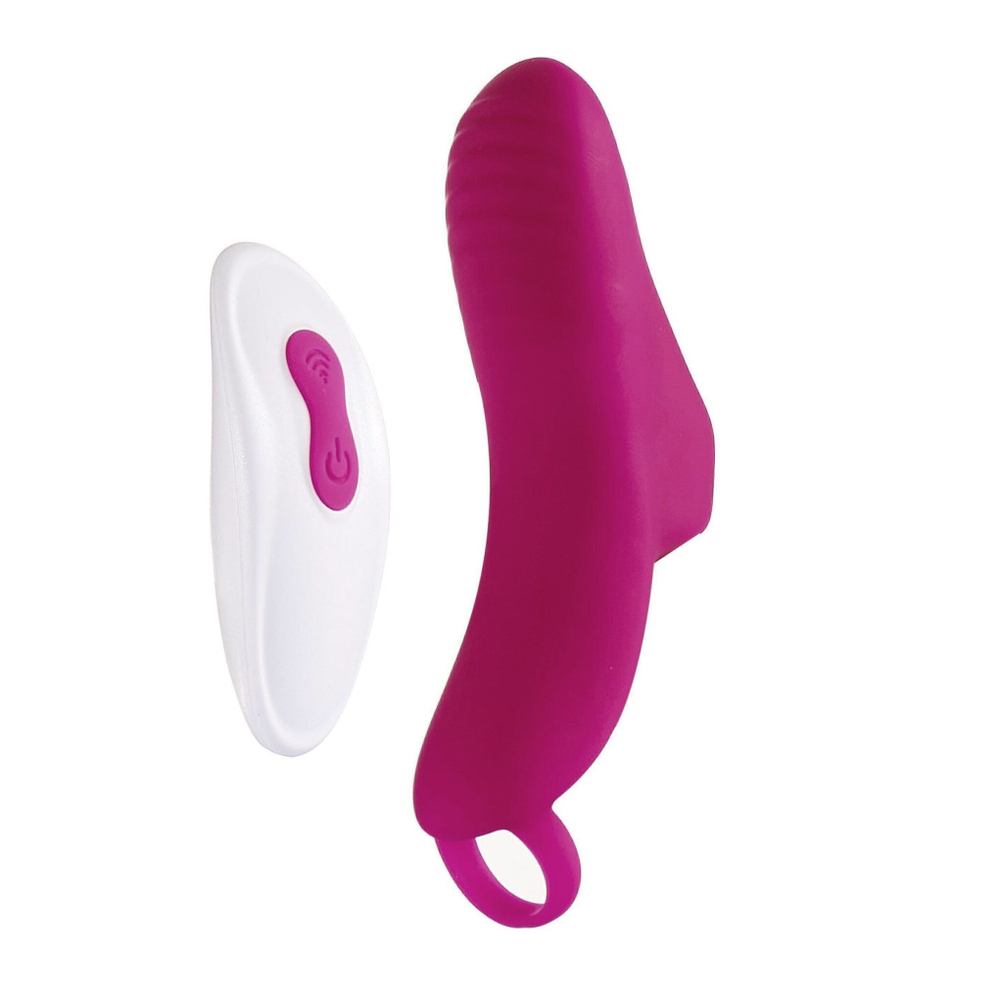 Бордовая вибронасадка на палец Pluto (Цвет: бордовый)