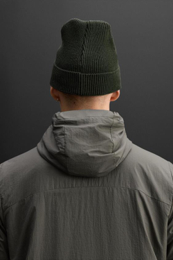 ZARA ТРИКОТАЖНАЯ ШАПКА С ФАКТУРНЫМ УЗОРОМ, ТЕМНЫЙ ХАКИ