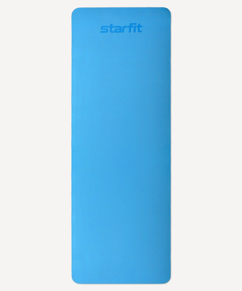 Коврик для йоги и фитнеса FM-201, TPE, 183x61x0,4 см, синий/лайм
