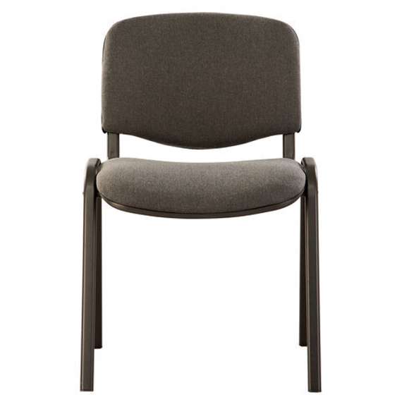 Стул для персонала и посетителей BRABIX "Iso CF-005", черный каркас, ткань серая, 531972