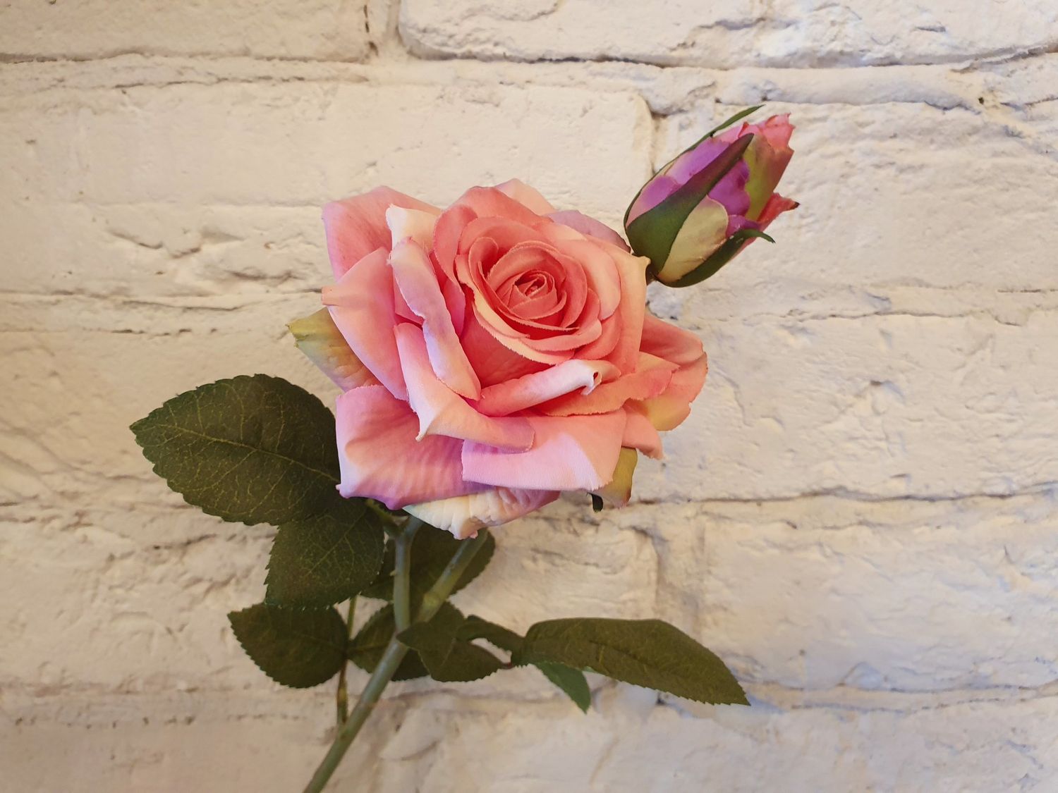 роза, 44см , цвет сиренево -салатная