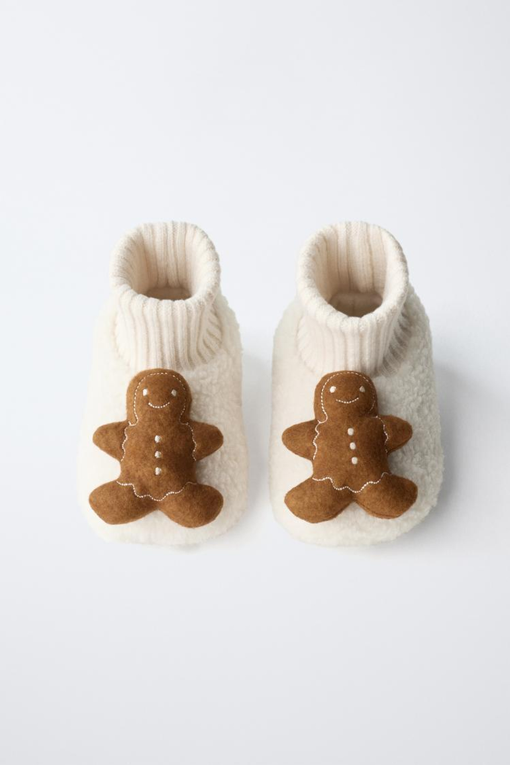 ZARA ДОМАШНИЕ ТАПОЧКИ GINGERBREAD, ЭКРЮ