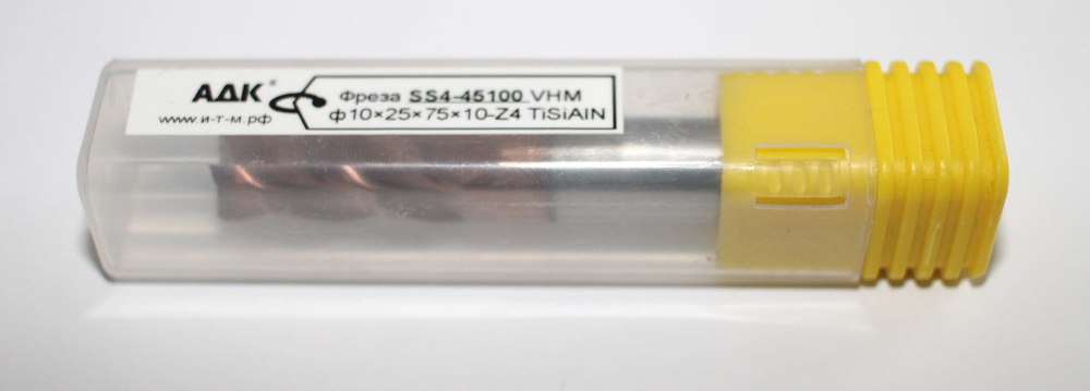 Фреза концевая тв.спл. S-S Strong 45 φ10×25×75×d10-Z4 HRC55 TiSiALN