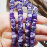 Аметист шеврон, крупный рондель 11×5мм, огранка