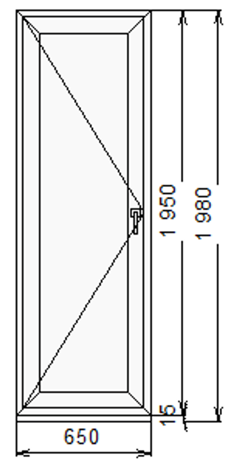 Дверь из ПВХ 1950 х 650