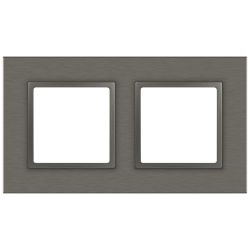 Рамка для розеток и выключателей ЭРА Elegance 14-5202-16 на 2 поста, металл, титан
