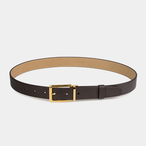 Ремень кожаный мужской из натуральной кожи сафьяно 35 мм, коричневый