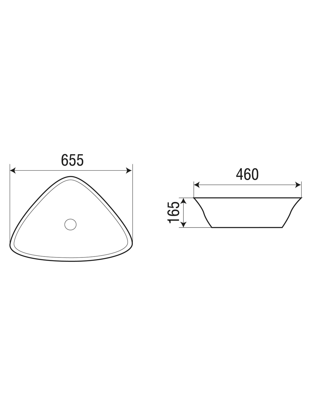 Раковина накладная WeltWasser WW  ELBACH 1043 655х460х165