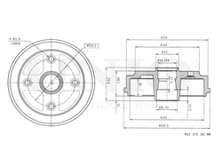 Барабан тормозной задний UNIO BRD-10010