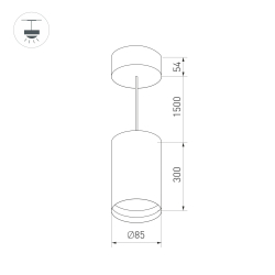 Светильник SP-POLO-HANG-LONG300-R85-15W Warm3000 (WH-WH, 40 deg) (Arlight, IP20 Металл, 3 года) 027414