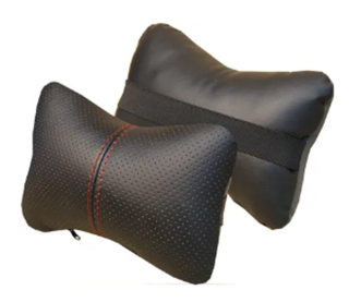 Подушка на подголовник CarFashion -«Экокожа» (1шт) - 41080 -Эко кож черный/черный перф/шов Красный