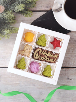 Сладкий подарок "С Новым Годом" с лошадкой #2 / Шоколад ручной работы