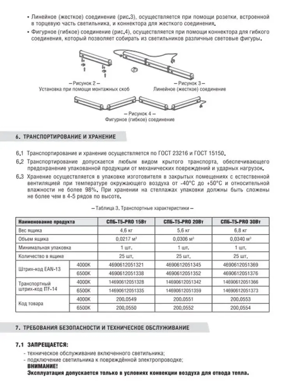 Светильник линейный светодиодный СПБ-Т5-PRO 30Вт 230B 6500К 3000Лм 1200мм IN HOME