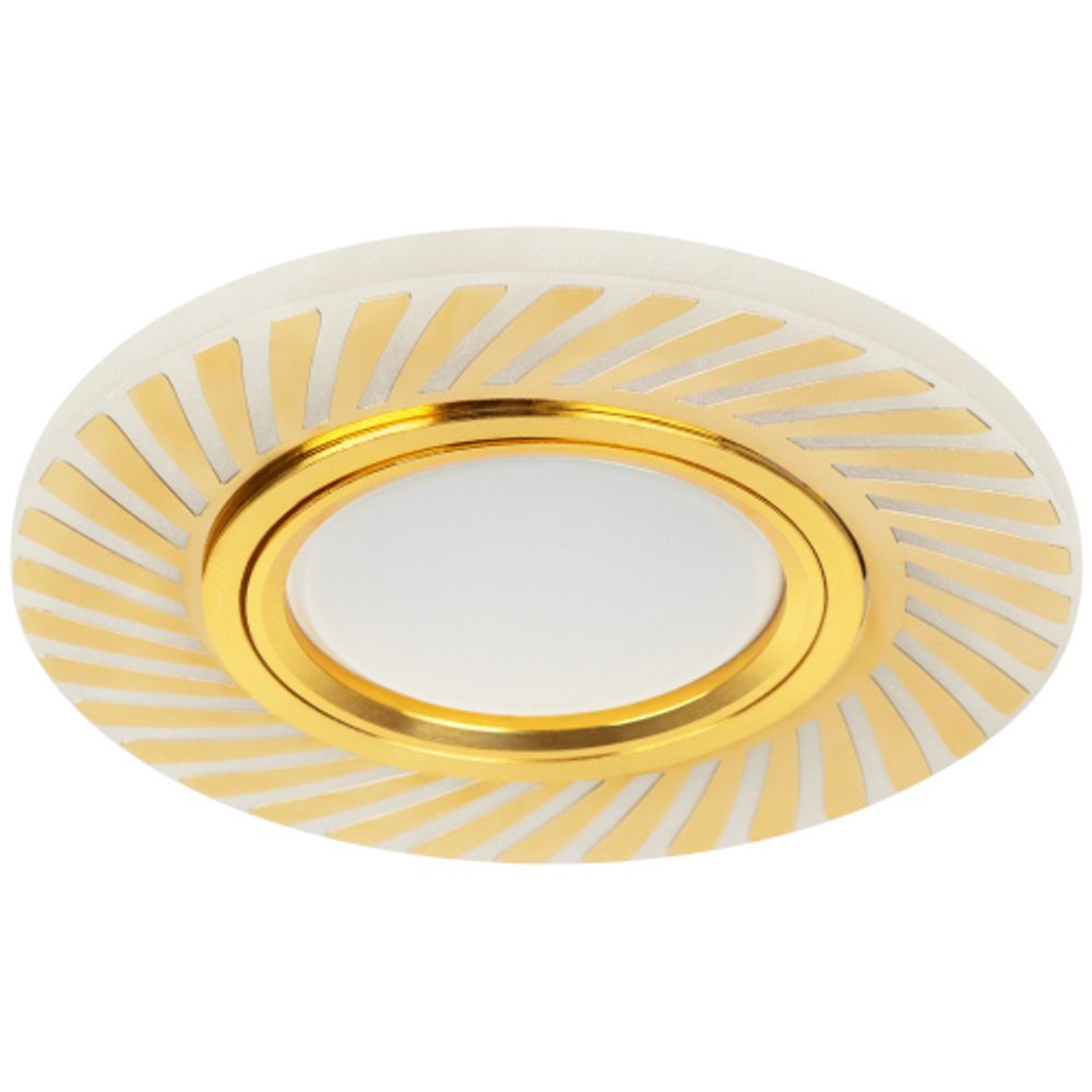 DK LD39 WH/GD /1 Светильник ЭРА декор cо светодиодной подсветкой MR16, белый/золото | Встраиваемые LED светильники