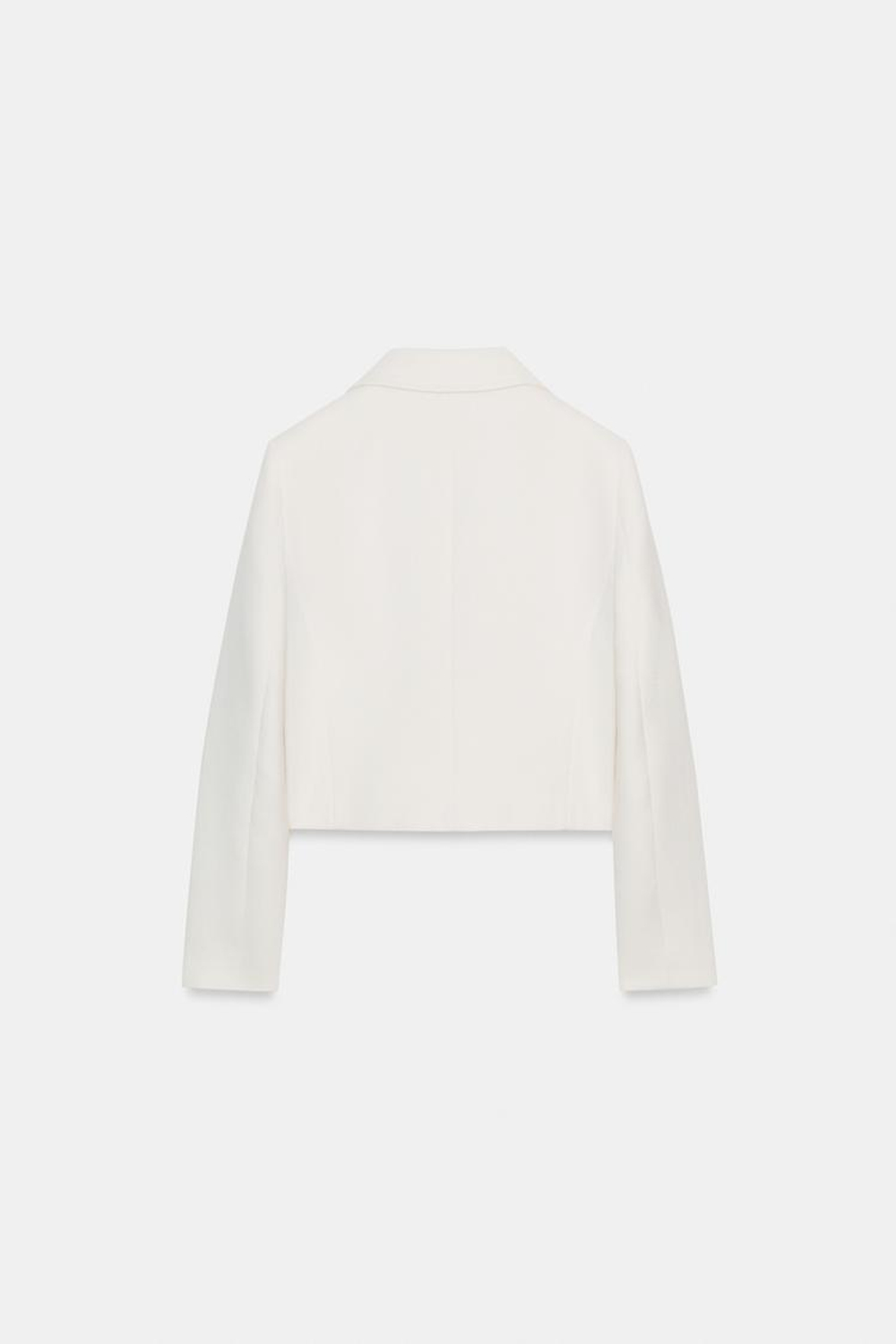 ZARA КОРОТКИЙ ДВУБОРТНЫЙ БЛЕЙЗЕР, ЭКРЮ