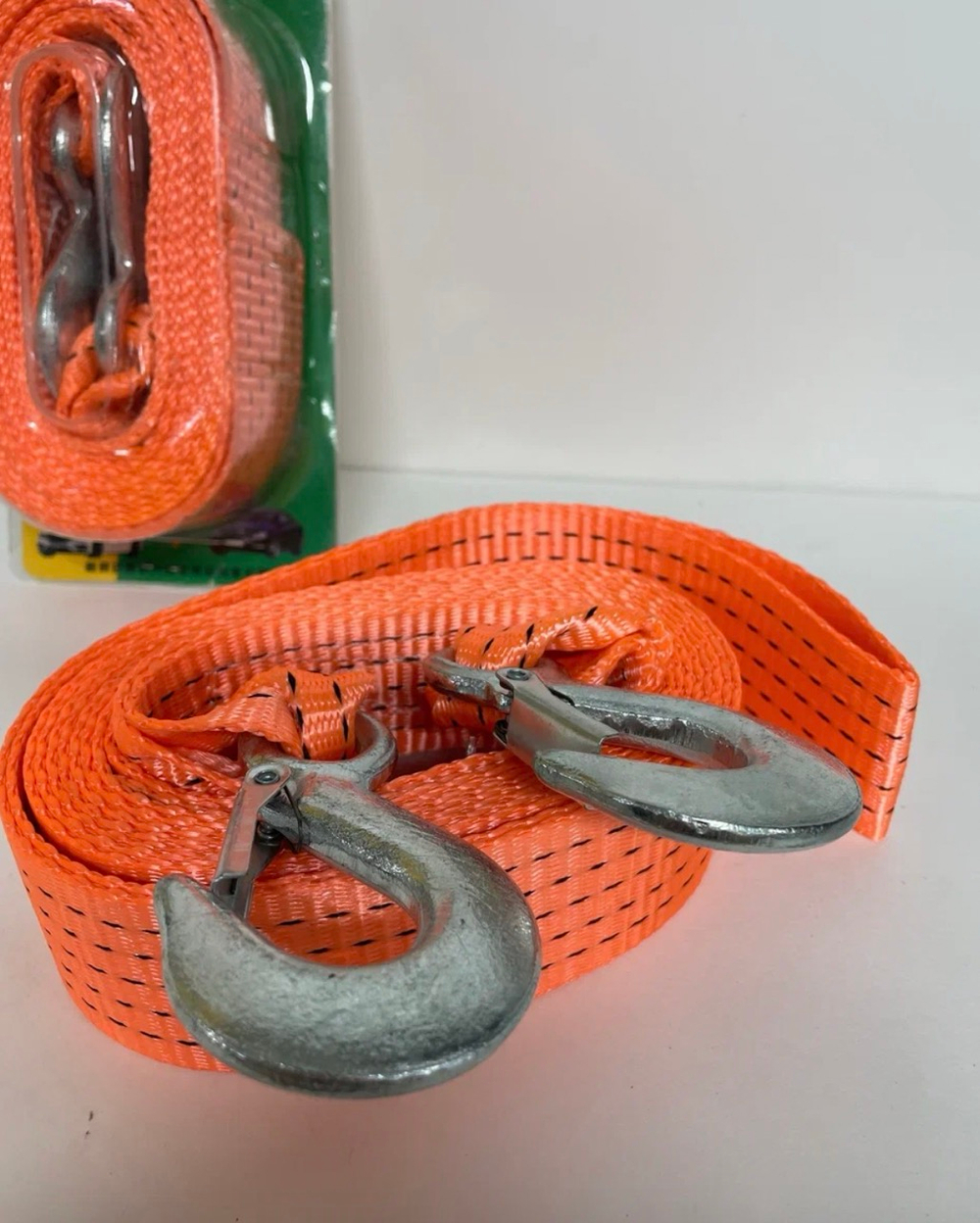 3Т-3М / Трос буксировочный для автомобиля, 3 тонны, длина 3 метра, с крюками, оранжевый, TG (1 шт.)