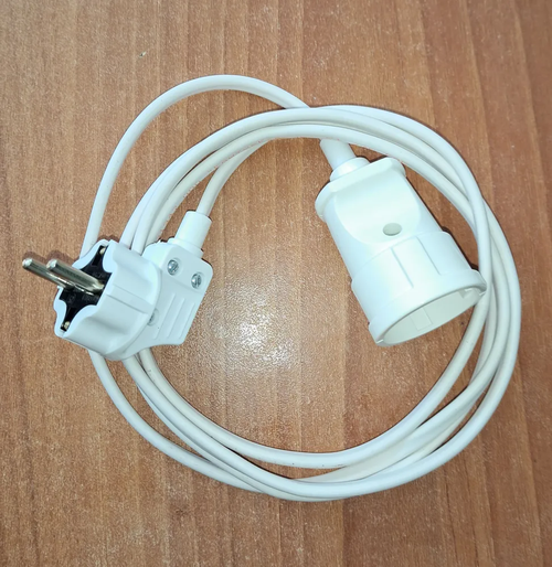 Удлинитель электрический "Доктор Ап" 1 розетка, 50 сантиметров, ПуГВВ 2x1.5 мм, белый 3.6 кВт, 16А, серия "Мощный"