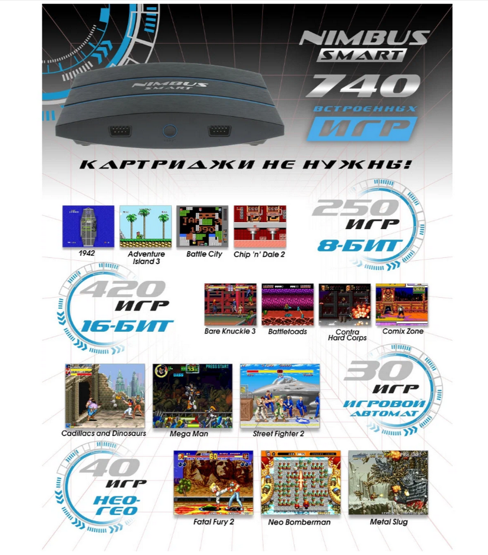 Игровая приставка Nimbus Smart (4-в1+MicroSD/HDMi) 740игр