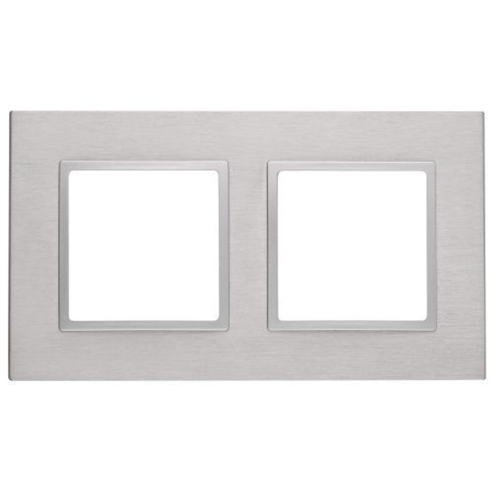 Рамка 2-м 14-5202-03 металл Elegance алюм.+алюм. ЭРА Б0034547