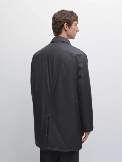 Massimo Dutti Непромокаемая парка из смесового пуха, морской темно-синий