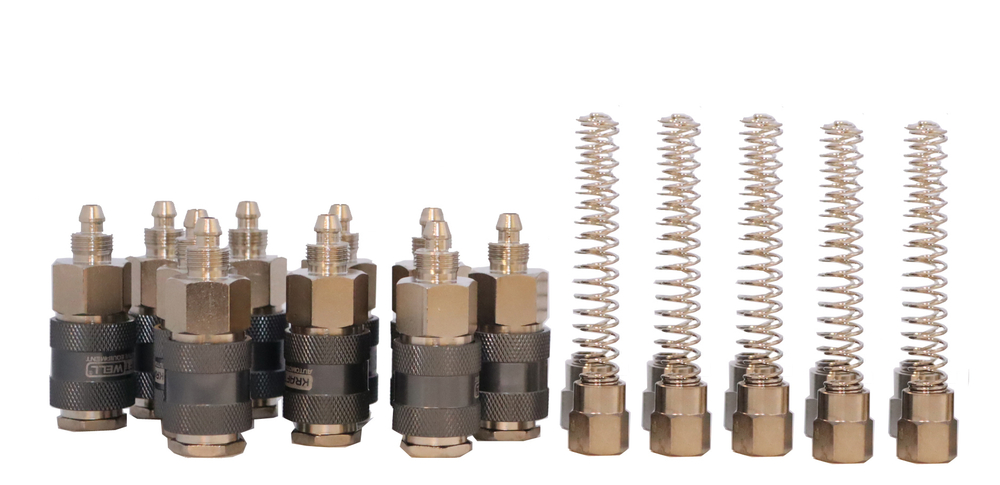 KraftWell KRW-QCS0508F-10 БРС "мама" c пружиной для шланга 6*8 мм, 10 шт