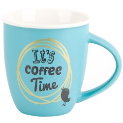 Кружка фарфоровая "First Coffee" v=370мл. (3вида) (min12) (транспортная упаковка)