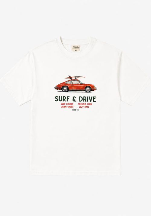 Футболка Surf and Drive молочная