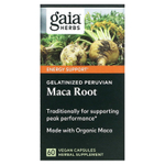 Gaia Herbs, желатинизированный корень перуанской маки, 60 веганских капсул (500 мг в 1 капсуле)
