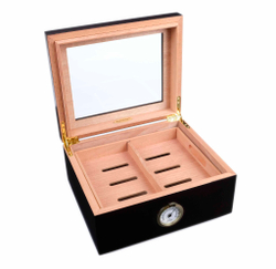 Хьюмидор Tom River на 40 сигар со стеклом, Тонированное дерево 561-242