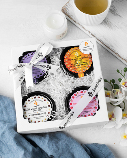 Подарочный набор HoneyForYou с медом-суфле "Четыре вкуса"