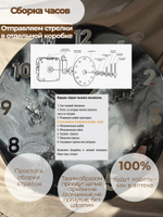 Настенные часы «Мраморный срез» 50 см из эпоксидной смолы ручной работы подарочные