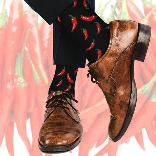 Носки Крутые перцы, р-р 40-46 (черный, обведена пятка)