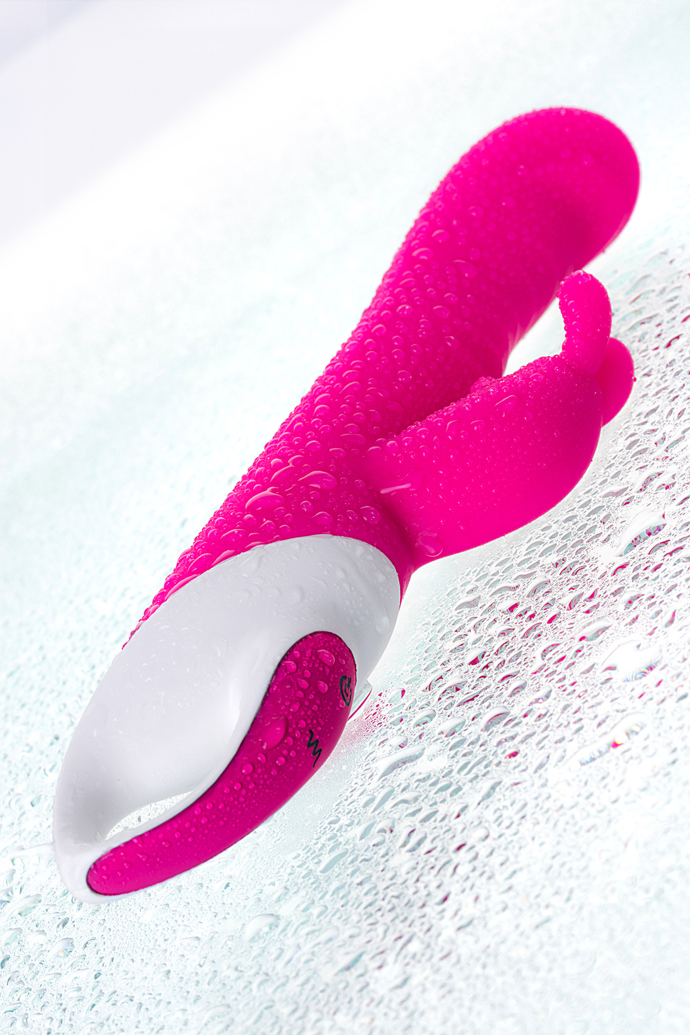 Вибратор с клиторальным стимулятором Elly с подогревом силикон розовый 21,5 см