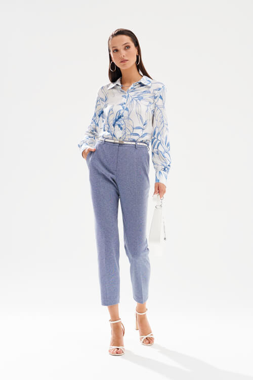 23511 Блузка женская (синий принт)