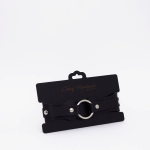 Черный кожаный ошейник с кольцом