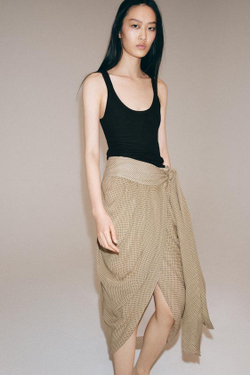 ZARA ДРАПИРОВАННАЯ ЮБКА С ПРИНТОМ — ZW COLLECTION, РАЗНОЦВЕТНЫЙ