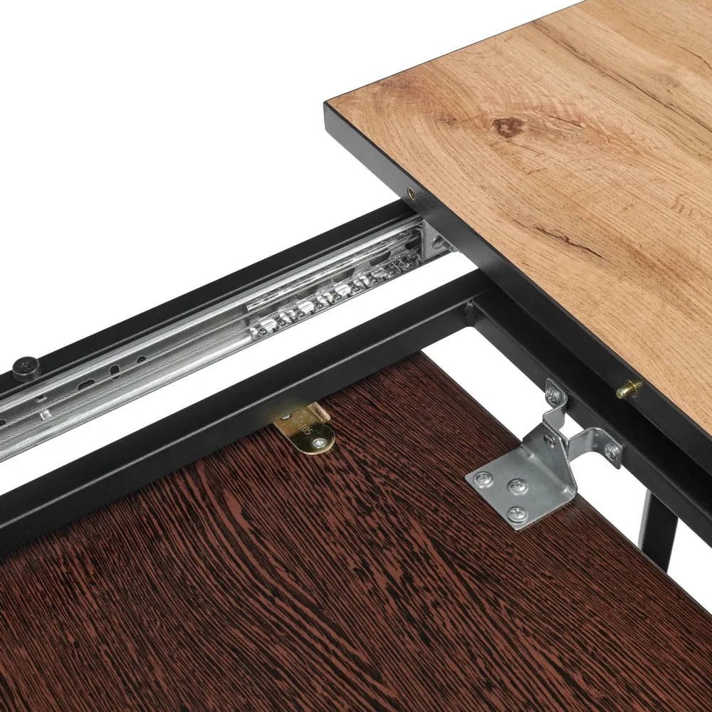 Стол Dublin раскладной 120-160х80х75 Дуб Вотан, чёрные ножки