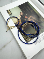 Нить-трансформер "Гея" с лазуритом, оттенок золото