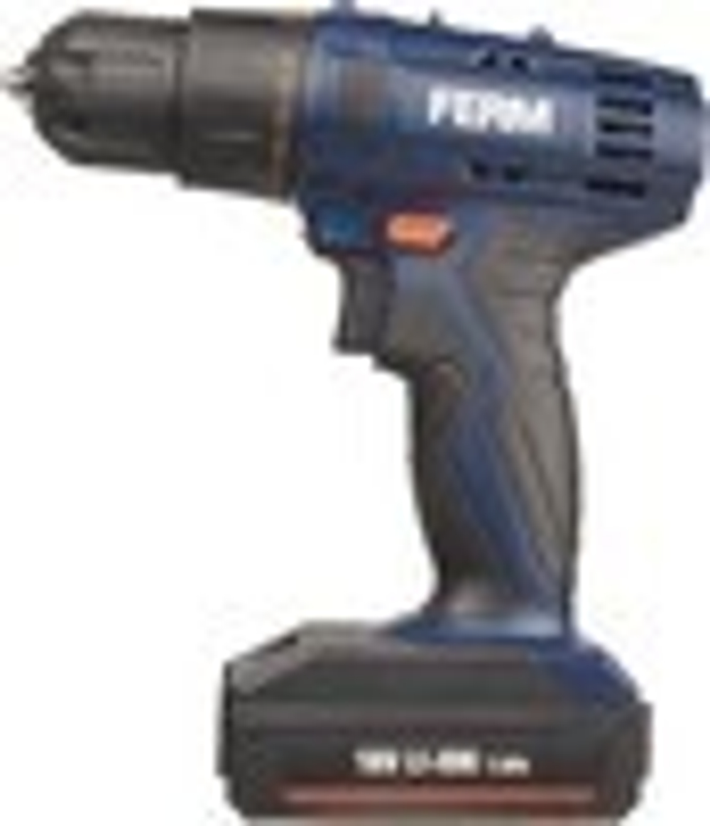Дрель-шуруповерт FERM CDM1120 1.5Ач, с двумя аккумуляторами