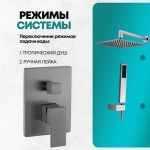 Душевая система скрытого монтажа Grocenberg GB5089BG-3 Графит