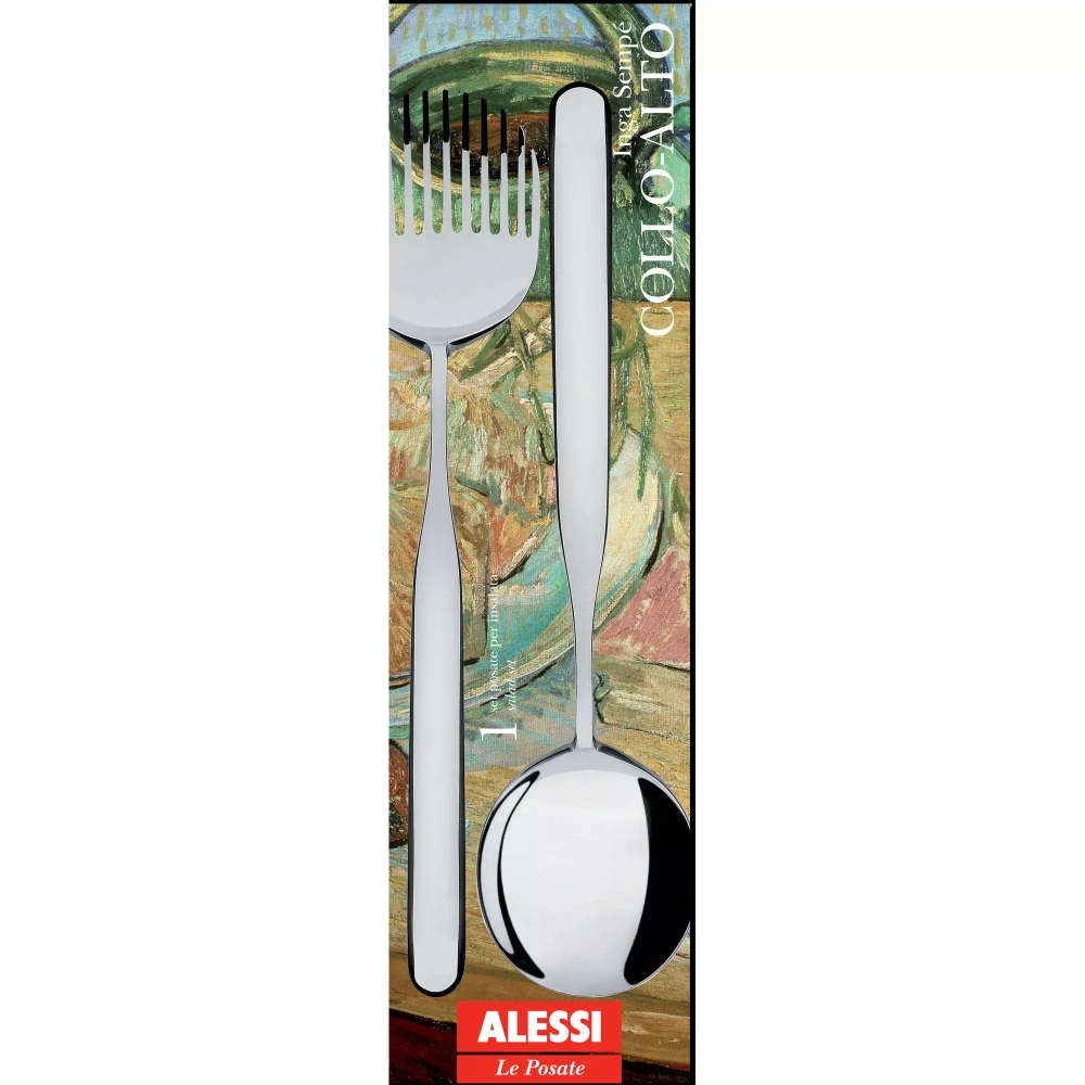 Alessi - Набор ложек для салата Collo-alto. / артикул   IS02/14  / GTIN 8003299390977