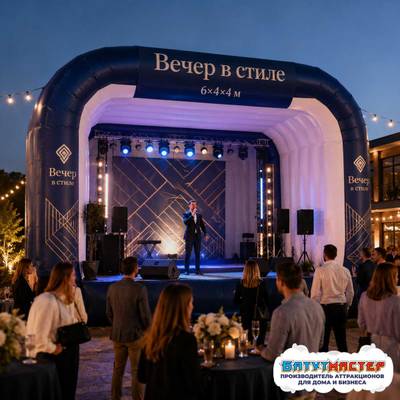 Надувная сцена для корпоратива «Вечер в стиле», 6×4×4 м