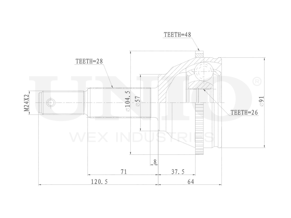 ШРУС внешний UNIO CVJ-20155