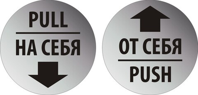 Наклейка "На себя - От себя (Pull - Push)", 2 штуки