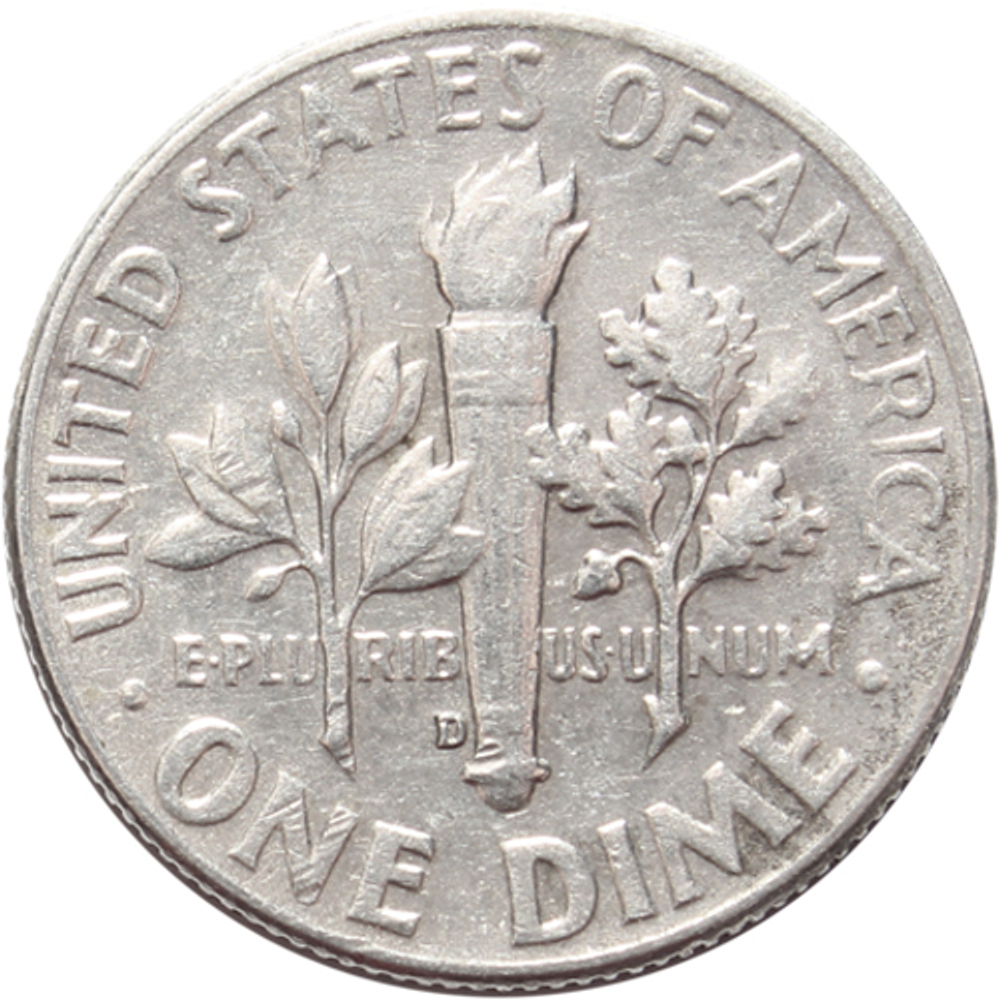 1 дайм (10 центов) 1964. (D) США Серебро VF