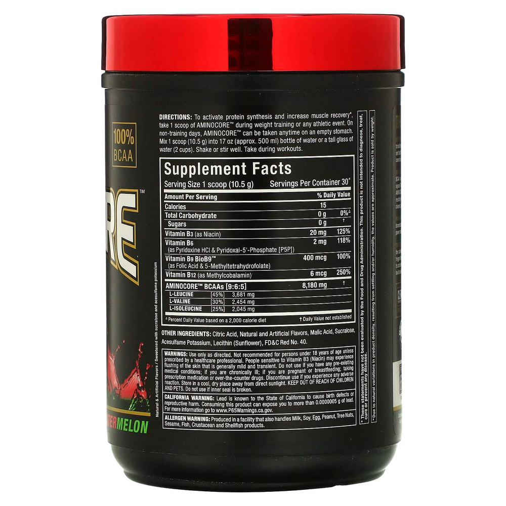 ALLMAX, AMINOCORE™ BCAA, со вкусом арбуза, 315 г (0,69 фунта)