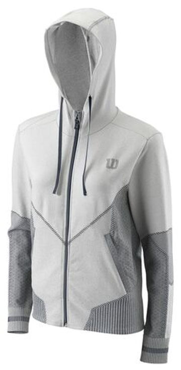 Женская Кофта теннисная Wilson Rush Pro SMLS с капюшоном W - белый/чернильный