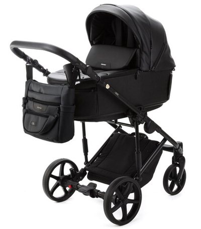 Детская коляска Adamex Zico Deluxe New 3 в 1 ZN-SA02 ЧЕРНАЯ КОЖА