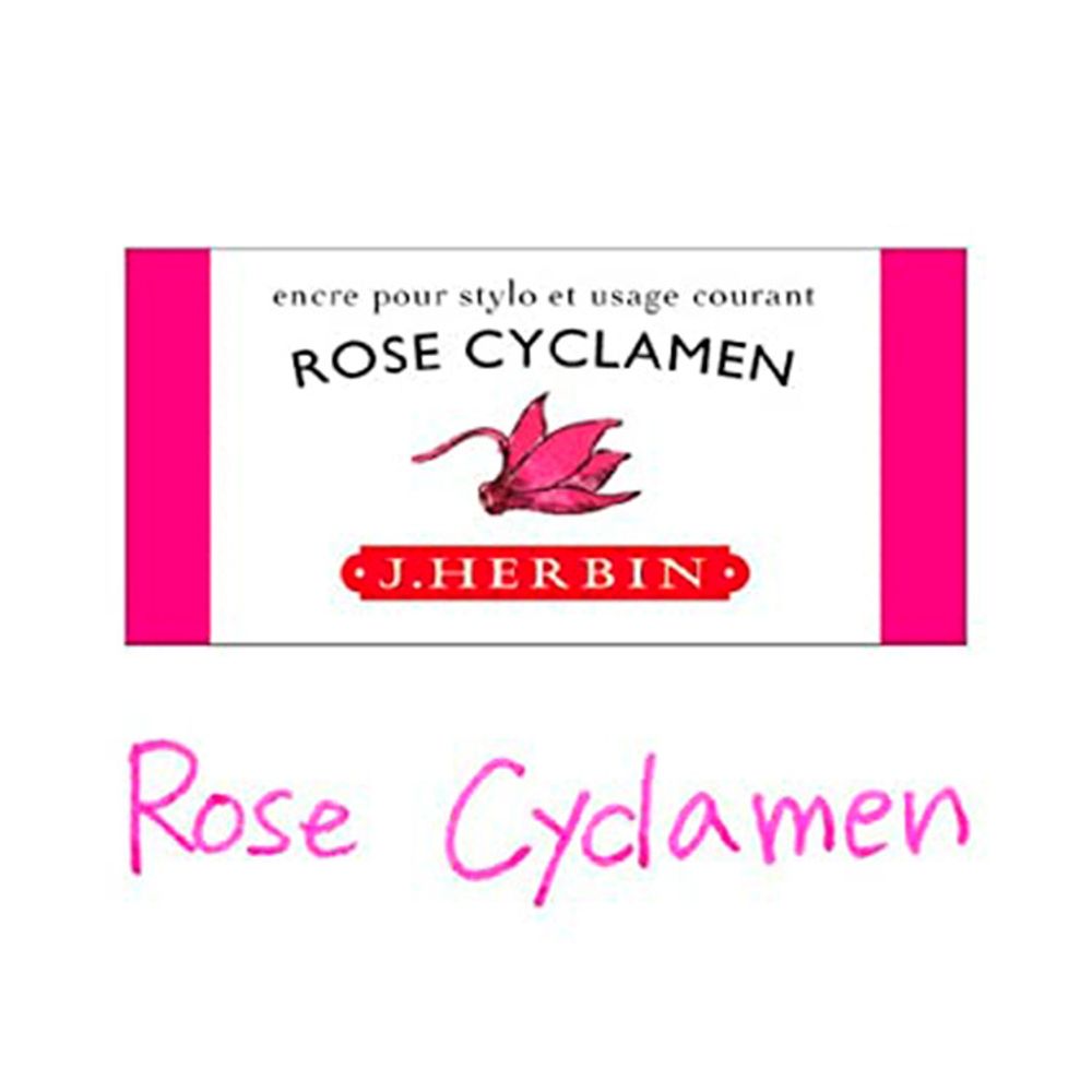 Чернила во флаконе Herbin 30 мл Rose cyclamen Розовый Цикламен (13066T) 3